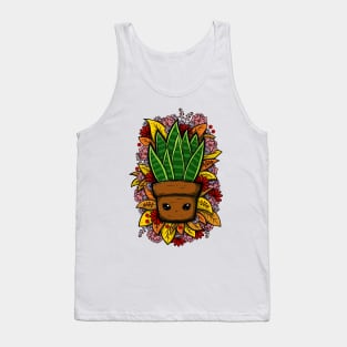 Cute Snake Plant Illustration Tank Top